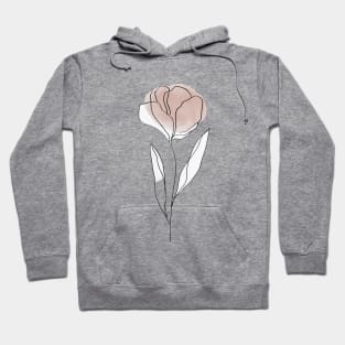 One Line Flower Botanical  Abstract Hoodie